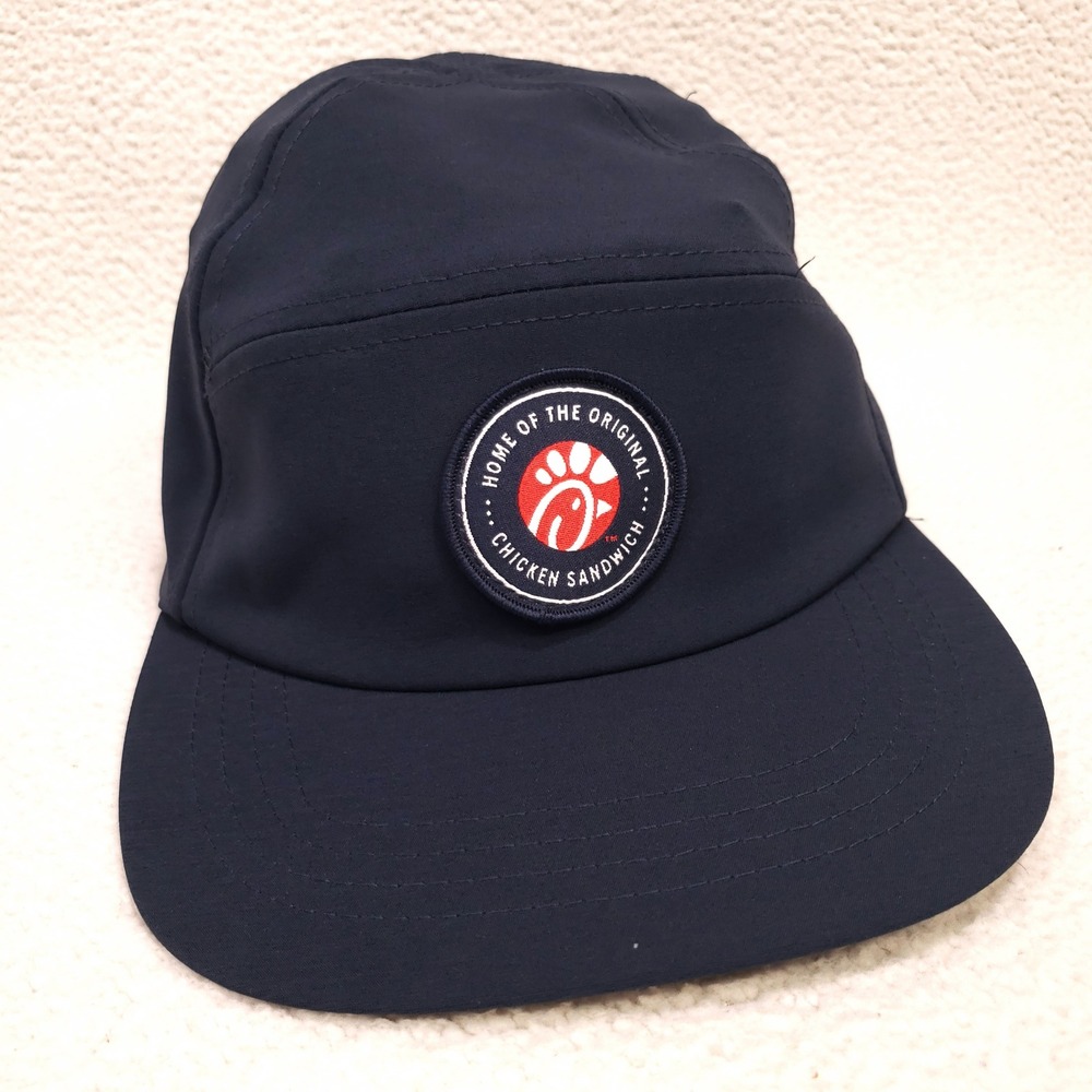 Chick-fil-A Hat One Size Navy Blue 5-Panel Logo Patch Adjustable Cap Strapback